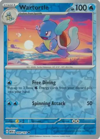 Wartortle Reverse Holo Pokemon card from Pokemon Card 151