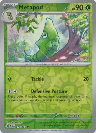 Metapod Reverse Holo Pokemon card from Pokemon Card 151