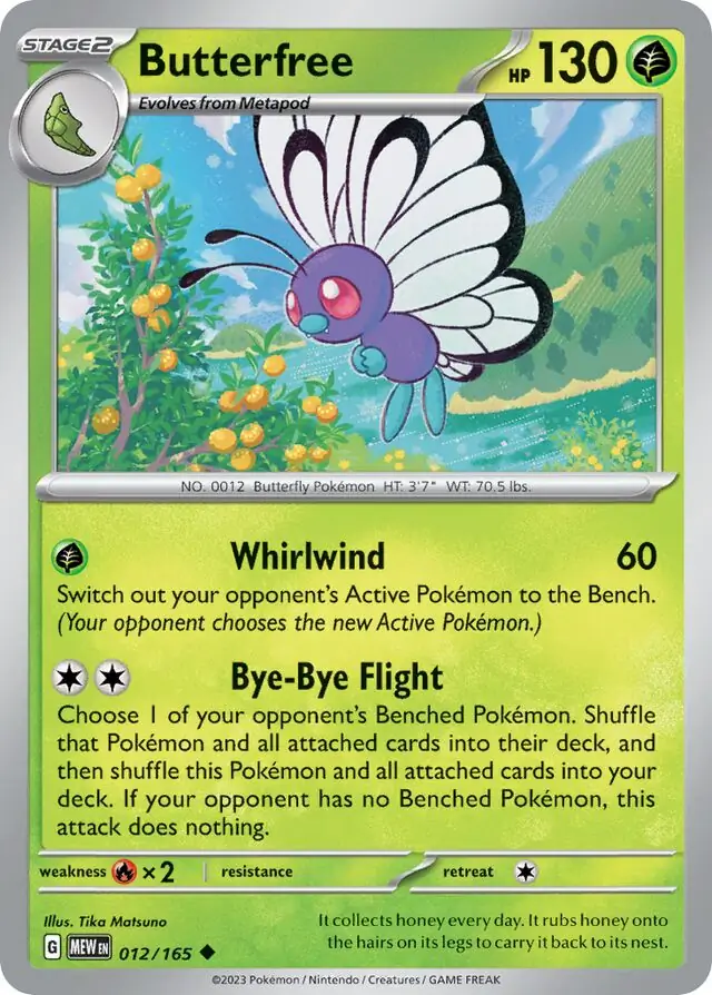 Butterfree Pokemon card from Pokemon Card 151