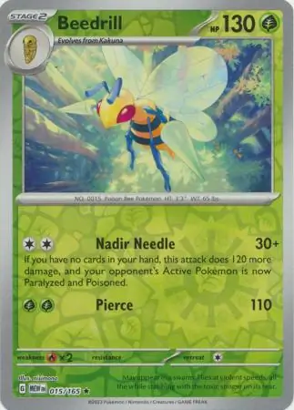 Beedrill Reverse Holo Pokemon card from Pokemon Card 151