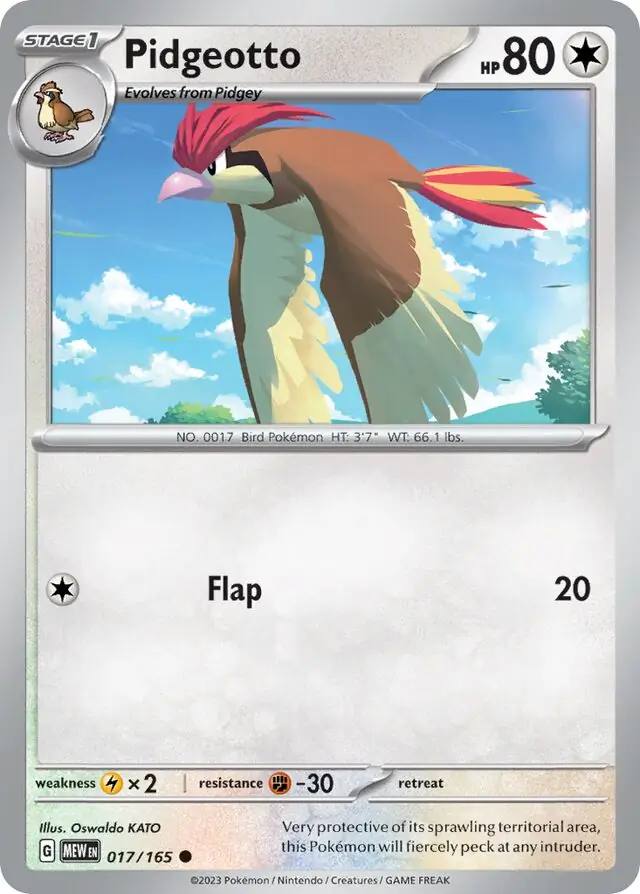 Pidgeotto Pokemon card from Pokemon Card 151