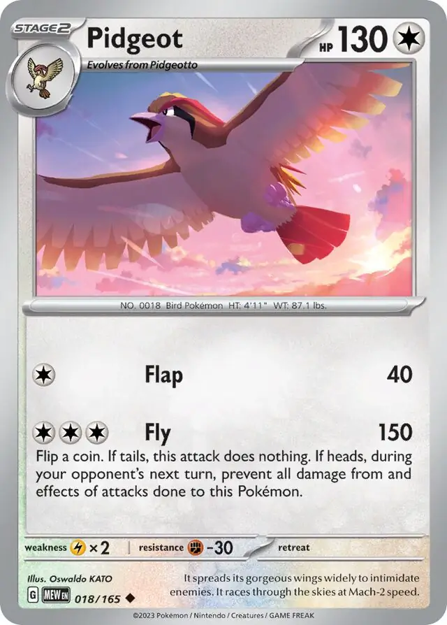 Pidgeot Pokemon card from Pokemon Card 151