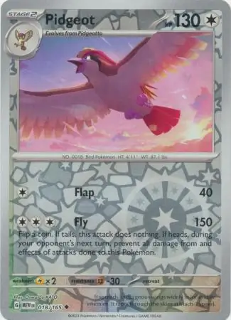 Pidgeot Reverse Holo Pokemon card from Pokemon Card 151