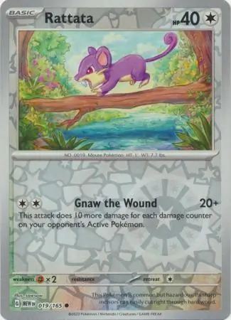 Rattata Reverse Holo Pokemon card from Pokemon Card 151