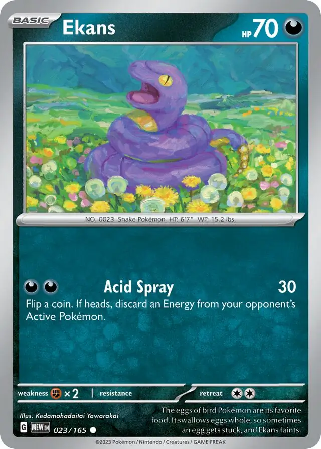 Ekans Pokemon card from Pokemon Card 151