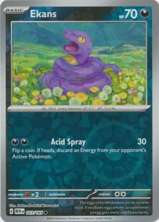 Ekans Reverse Holo Pokemon card from Pokemon Card 151