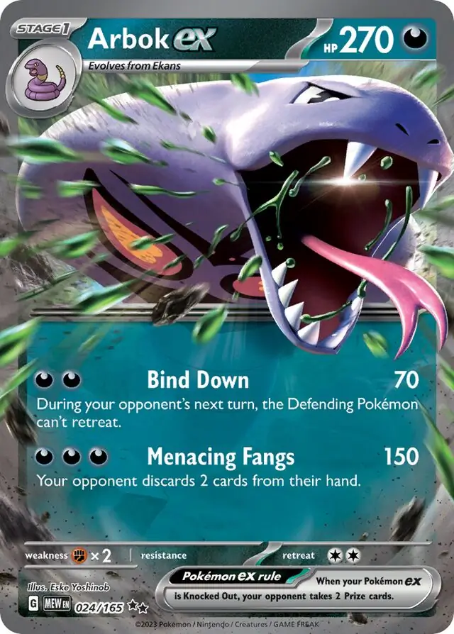 Arbok ex Pokemon card from Pokemon Card 151