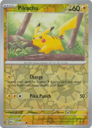 Pikachu Reverse Holo Pokemon card from Pokemon Card 151