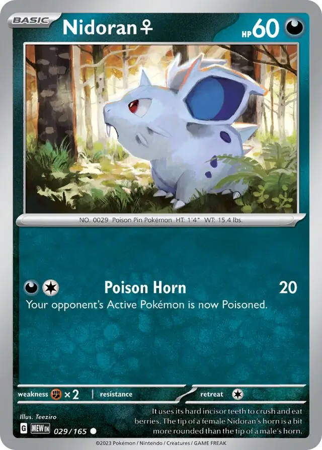 Nidoran F Pokemon card from Pokemon Card 151