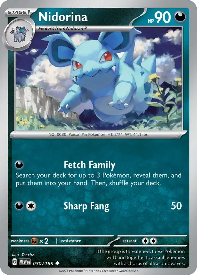 Nidorina Pokemon card from Pokemon Card 151