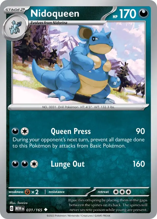 Nidoqueen Pokemon card from Pokemon Card 151