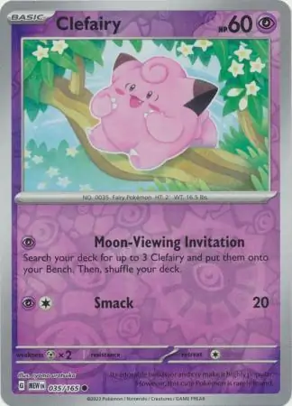 Clefairy Reverse Holo Pokemon card from Pokemon Card 151