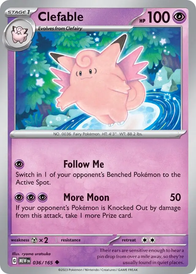 Clefable Pokemon card from Pokemon Card 151