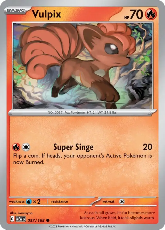 Vulpix Pokemon card from Pokemon Card 151