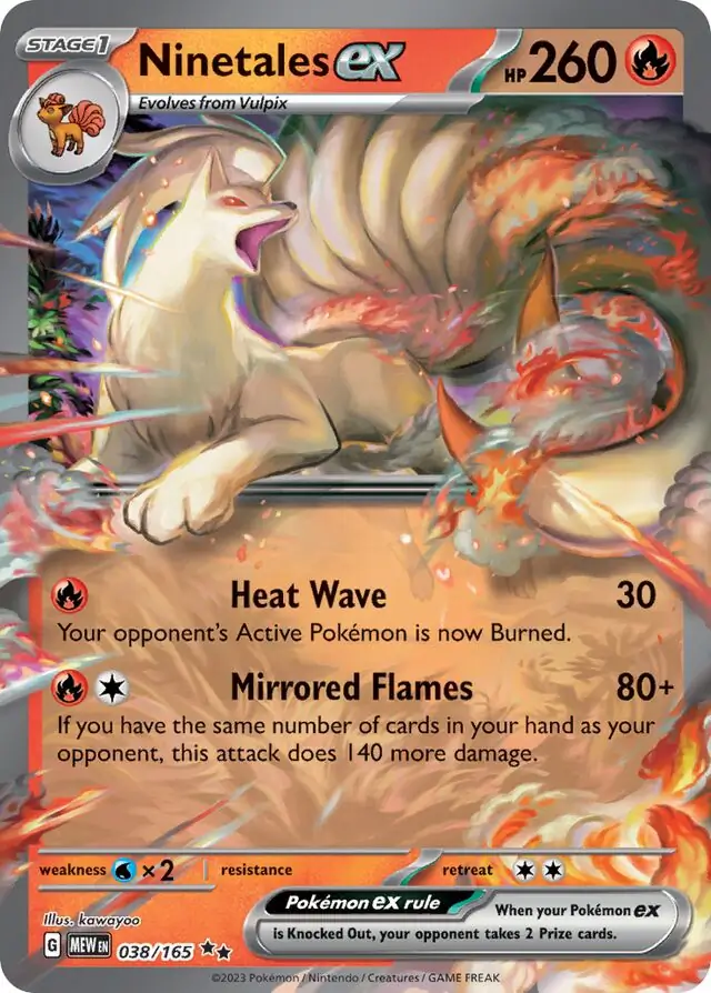 Ninetales ex Pokemon card from Pokemon Card 151