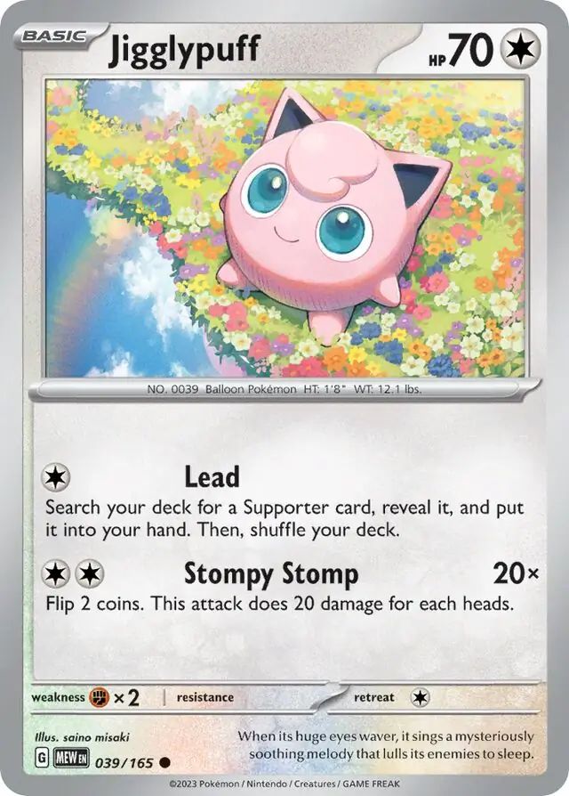 Jigglypuff Pokemon card from Pokemon Card 151