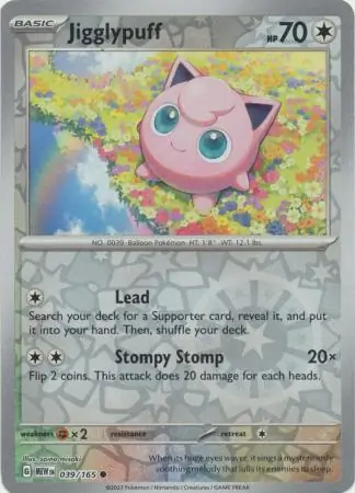 Jigglypuff Reverse Holo Pokemon card from Pokemon Card 151