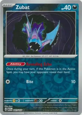 Zubat Reverse Holo Pokemon card from Pokemon Card 151