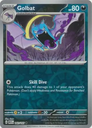 Golbat Reverse Holo Pokemon card from Pokemon Card 151