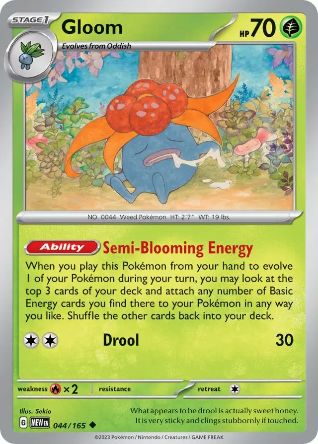 Gloom Pokemon card from Pokemon Card 151