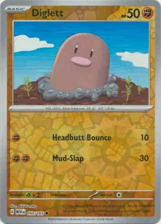 Diglett Reverse Holo Pokemon card from Pokemon Card 151