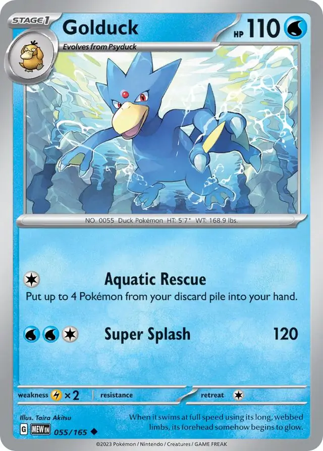 Golduck Pokemon card from Pokemon Card 151