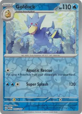 Golduck Reverse Holo Pokemon card from Pokemon Card 151