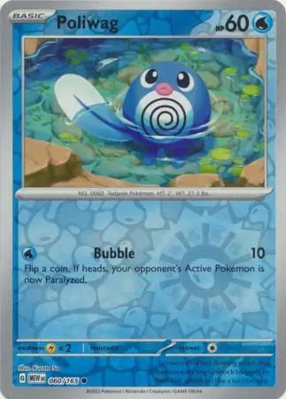 Poliwag Reverse Holo Pokemon card from Pokemon Card 151