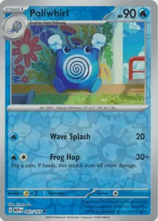Poliwhirl Reverse Holo Pokemon card from Pokemon Card 151