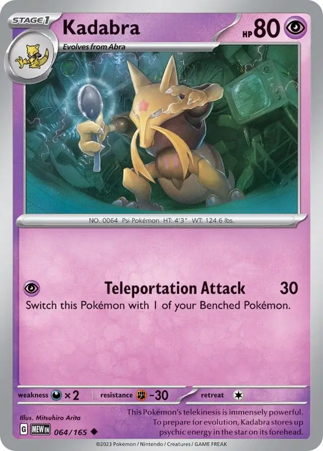 Kadabra Pokemon card from Pokemon Card 151
