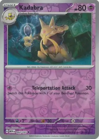 Kadabra Reverse Holo Pokemon card from Pokemon Card 151