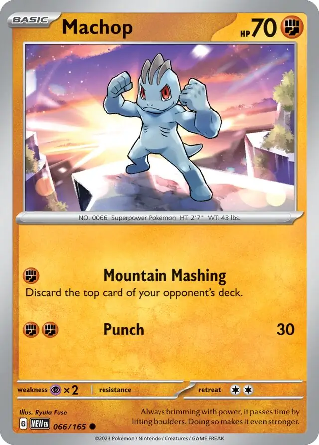 Machop Pokemon card from Pokemon Card 151