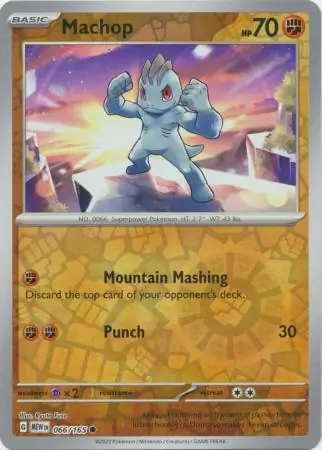 Machop Reverse Holo Pokemon card from Pokemon Card 151
