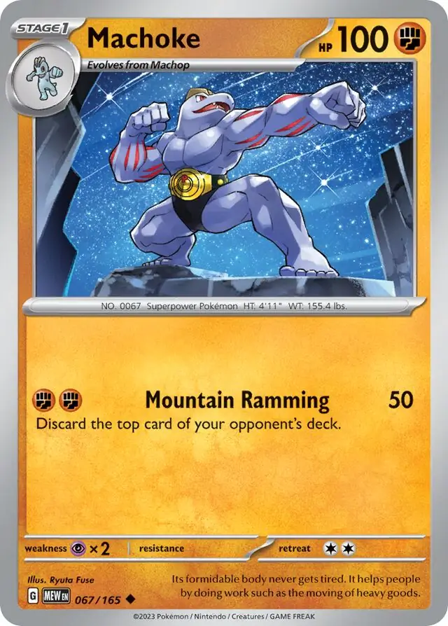 Machoke Pokemon card from Pokemon Card 151