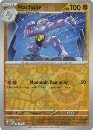 Machoke Reverse Holo Pokemon card from Pokemon Card 151