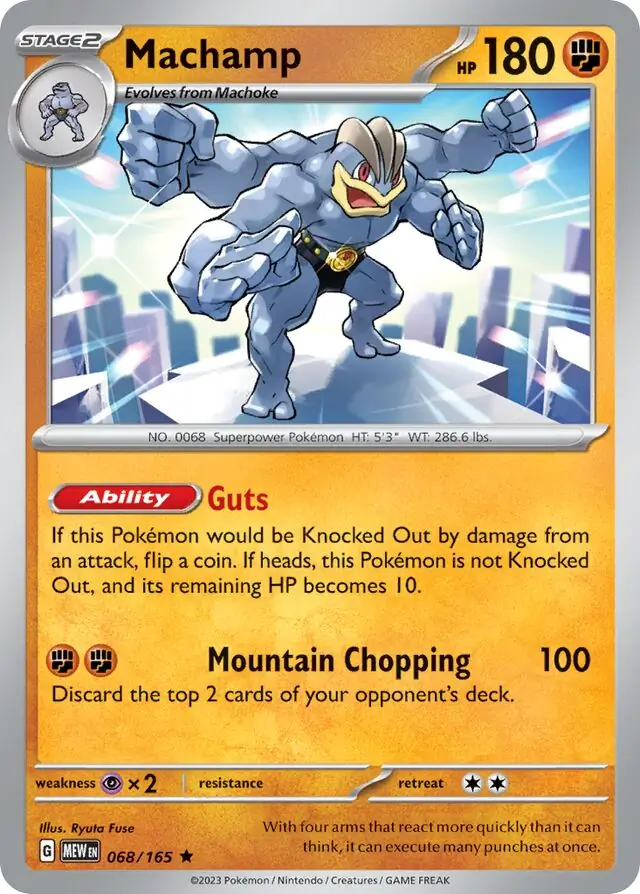 Machamp Pokemon card from Pokemon Card 151