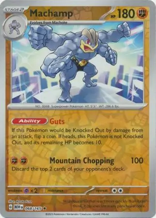 Machamp Reverse Holo Pokemon card from Pokemon Card 151
