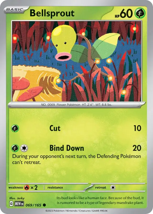 Bellsprout Pokemon card from Pokemon Card 151