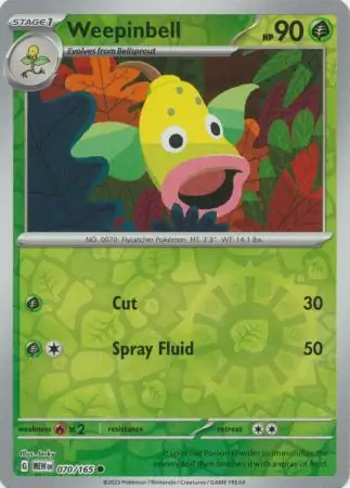 Weepinbell Reverse Holo Pokemon card from Pokemon Card 151