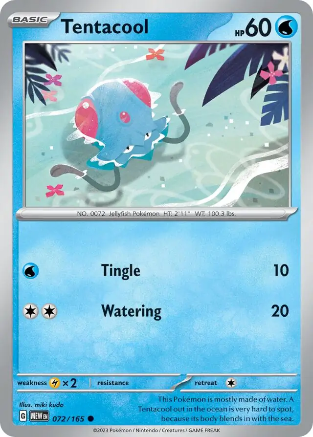 Tentacool Pokemon card from Pokemon Card 151
