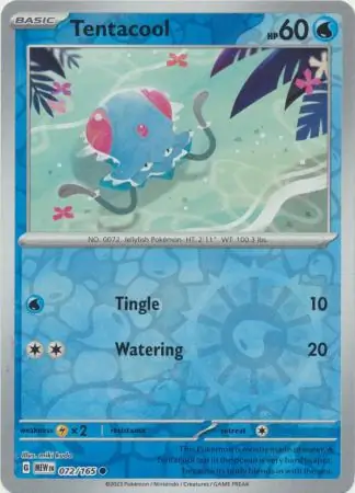 Tentacool Reverse Holo Pokemon card from Pokemon Card 151