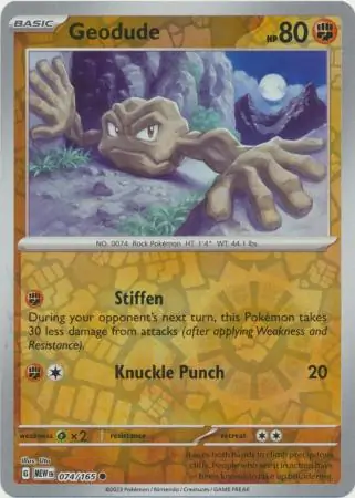 Geodude Reverse Holo Pokemon card from Pokemon Card 151