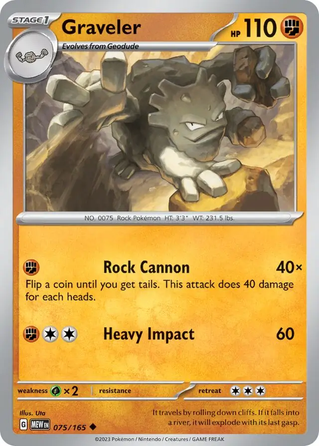 Graveler Pokemon card from Pokemon Card 151