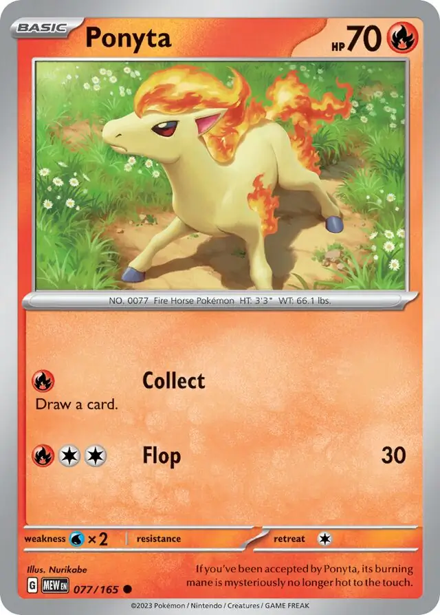Ponyta Pokemon card from Pokemon Card 151