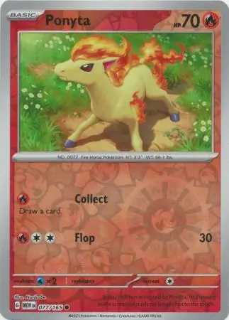 Ponyta Reverse Holo Pokemon card from Pokemon Card 151