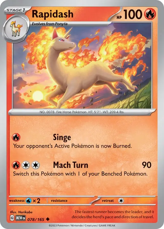 Rapidash Pokemon card from Pokemon Card 151