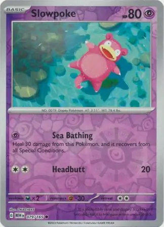 Slowpoke Reverse Holo Pokemon card from Pokemon Card 151