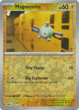 Magnemite Reverse Holo Pokemon card from Pokemon Card 151