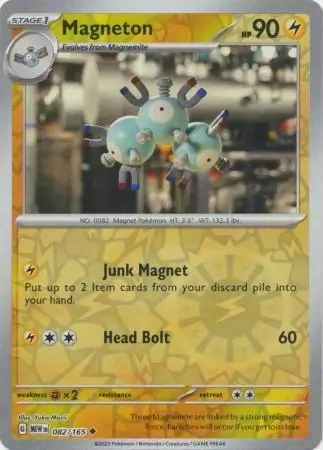 Magneton Reverse Holo Pokemon card from Pokemon Card 151