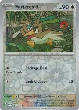 Farfetch'd Reverse Holo Pokemon card from Pokemon Card 151